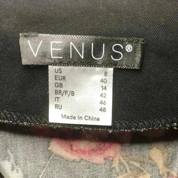 Venus floral printed peasant dress bohemian black red boho tiered autumn size 8 - Picture 7 of 16